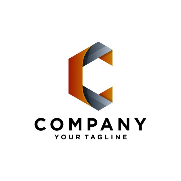 diseño de logotipo colorido letra c