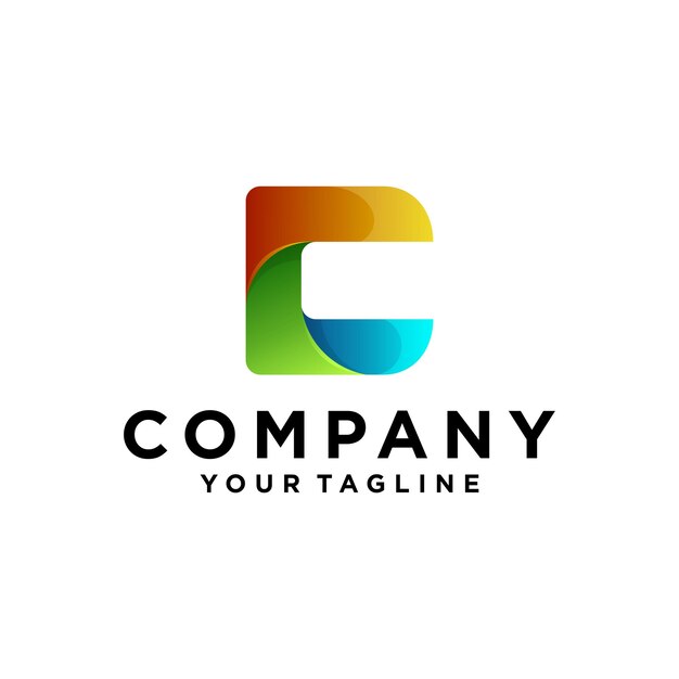 diseño de logotipo colorido letra c