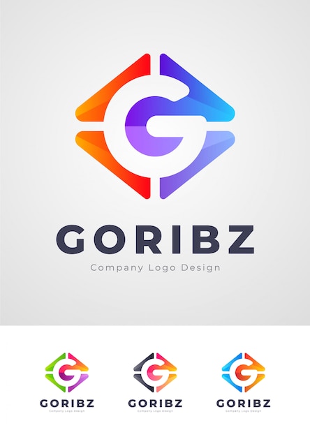 Vector diseño de logotipo colorido letra g