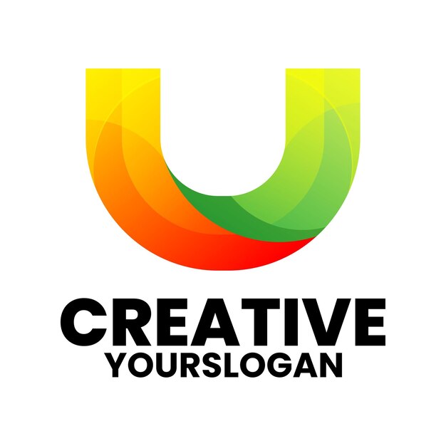 Diseño de logotipo colorido letra u