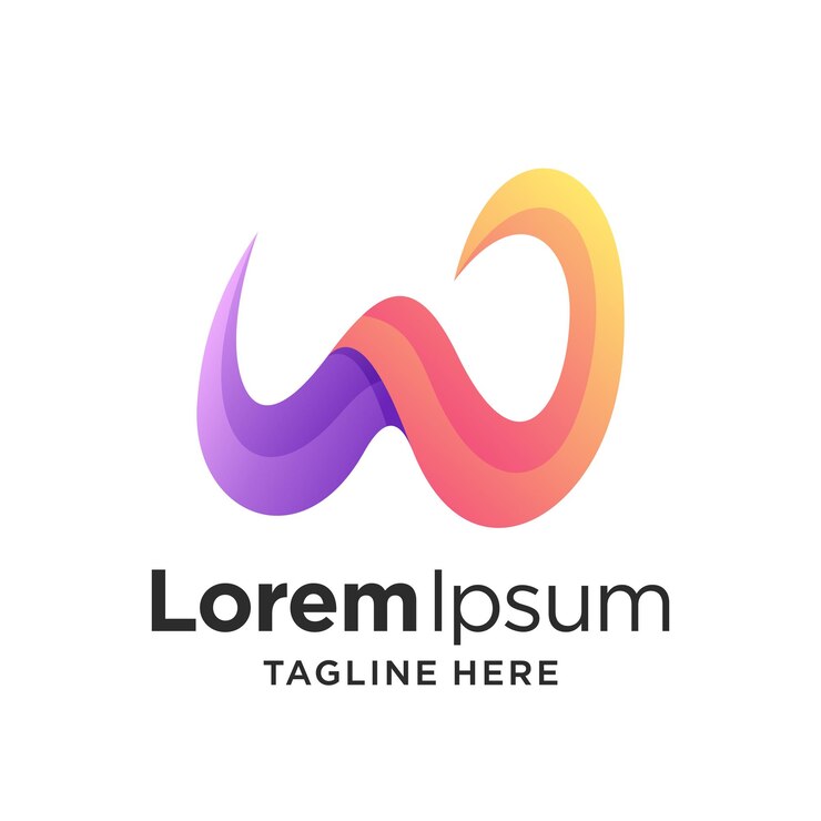 Vector diseño de logotipo colorido letra w