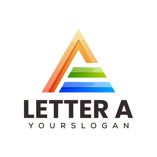 diseño de logotipo colorido letra A