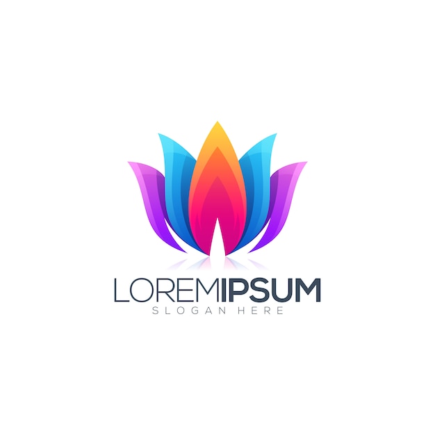 Diseño de logotipo colorido Lotus