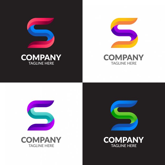 Diseño de logotipo colorido moderno letra s