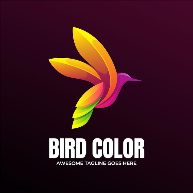 Diseño de logotipo colorido de pájaro