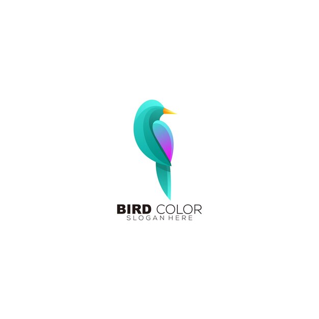 Diseño de logotipo colorido pájaro