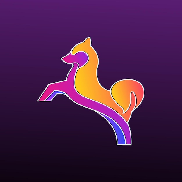 Diseño de logotipo colorido perro