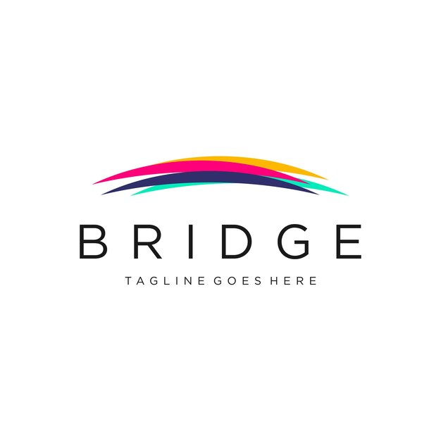 Diseño del logotipo colorido del puente