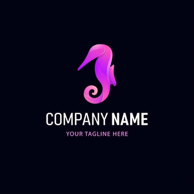Diseño de logotipo colorido Seahorse. Logotipo animal de estilo degradado