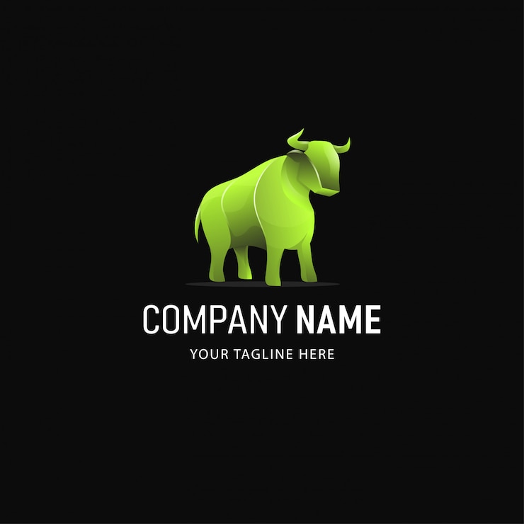 Vector diseño de logotipo colorido toro. logotipo animal de estilo degradado