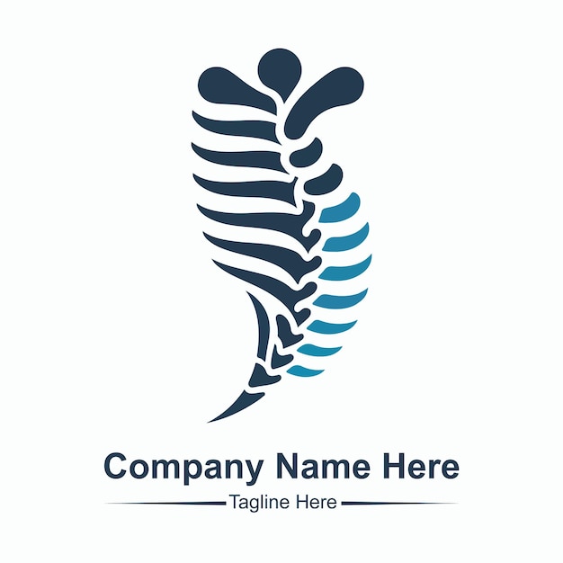 Diseño del logotipo de la columna vertebral Logotipo de quiropráctica médica En fondo blanco aislado Templo del logotipo quiropráctico
