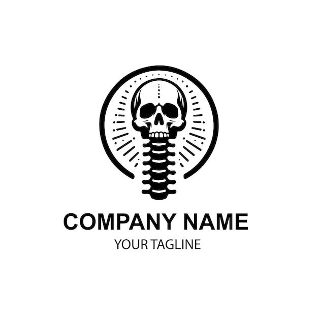 diseño del logotipo de la columna vertebral vectorial