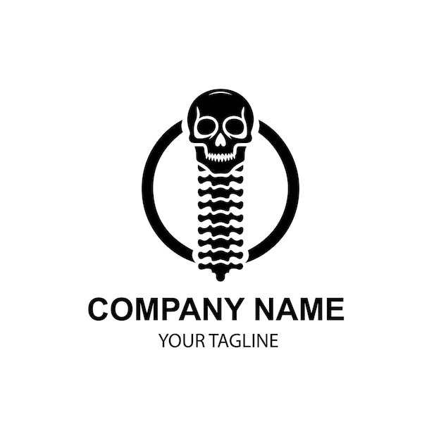 diseño del logotipo de la columna vertebral vectorial