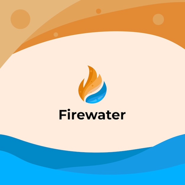 Diseño de logotipo de combinación de agua y fuego