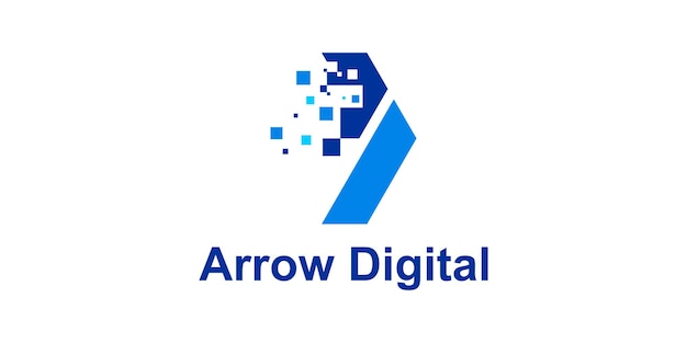 diseño de logotipo combinación de flecha y tecnología moderna crecimiento siguiente símbolo icono idea creativa