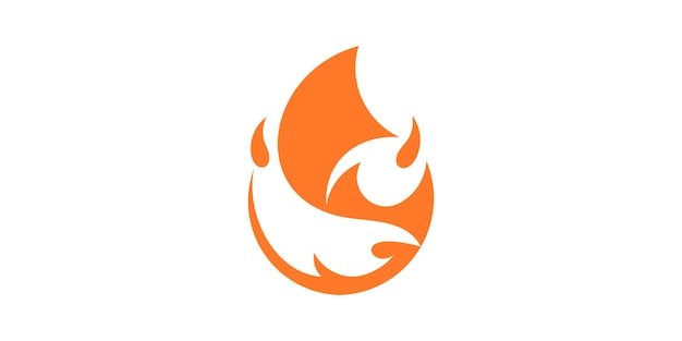 diseño del logotipo combinación de la forma del fuego con el símbolo vectorial del icono del animal zorro