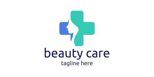 diseño de logotipo combinación de forma más con el logotipo de cuidado de la belleza facial