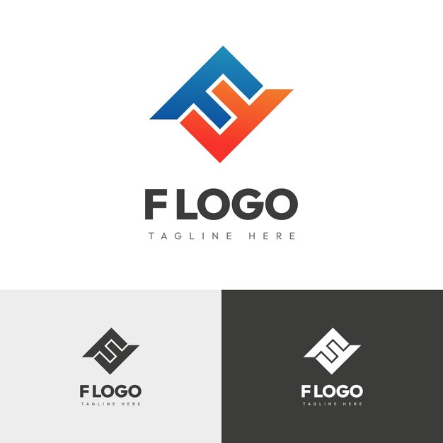 Diseño de logotipo comercial Diseño de icono de logotipo empresarial Diseño de concepto Ilustración vectorial Diseño de Logotipo de letra f