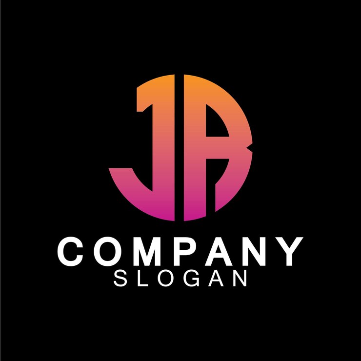 Vector diseño del logotipo comercial de las letras del alfabeto rj o jr