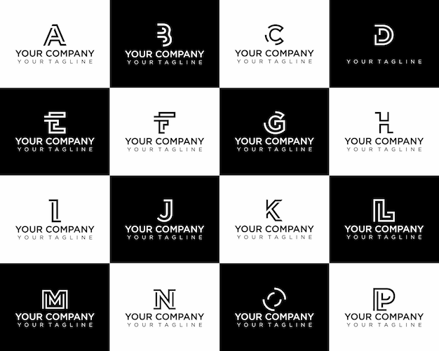 Diseño de logotipo comercial de monograma de letra A a P.