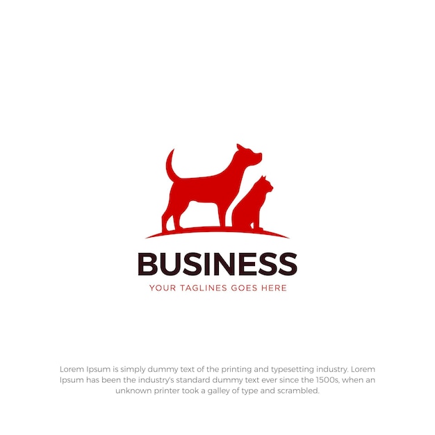 Vector diseño de logotipo comercial de perro gato