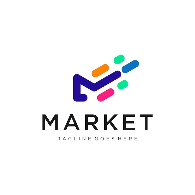Diseño del logotipo de comercialización de la letra M
