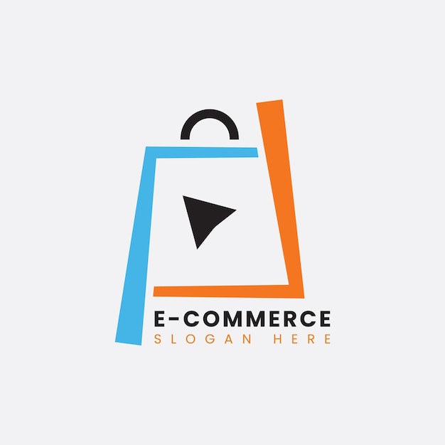 Diseño de logotipo de comercio electrónico moderno abstracto creativo Plantilla de logotipo de compras en línea degradado colorido