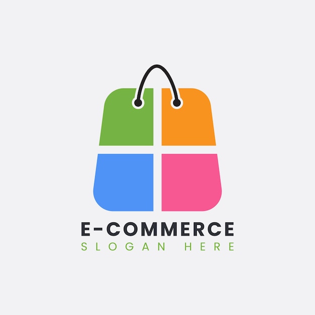 Diseño de logotipo de comercio electrónico moderno abstracto creativo Plantilla de logotipo de compras en línea degradado colorido