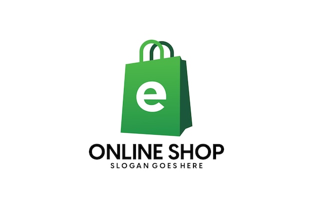 Diseño de logotipo de comercio electrónico moderno abstracto creativo Plantilla de logotipo de compras en línea degradado colorido