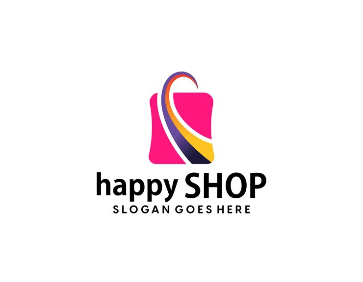 Vector diseño de logotipo de comercio electrónico moderno abstracto creativo plantilla de logotipo de compras en línea degradado colorido