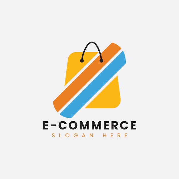 Diseño de logotipo de comercio electrónico moderno abstracto plantilla de logotipo de bolsa de compras degradado colorido