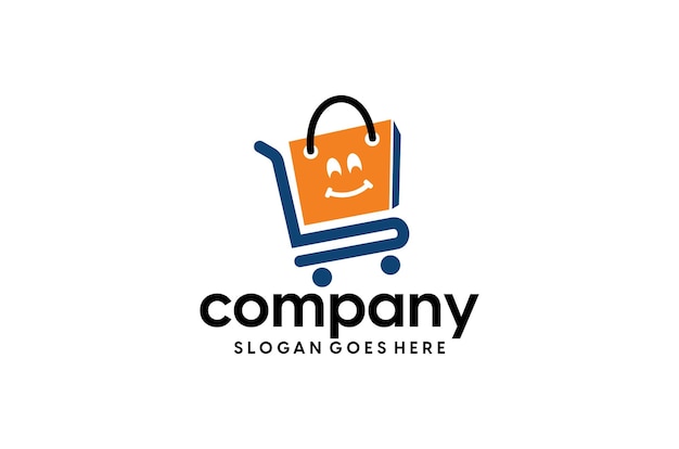 Diseño de logotipo de comercio electrónico moderno abstracto Plantilla de logotipo de bolsa de compras degradado colorido