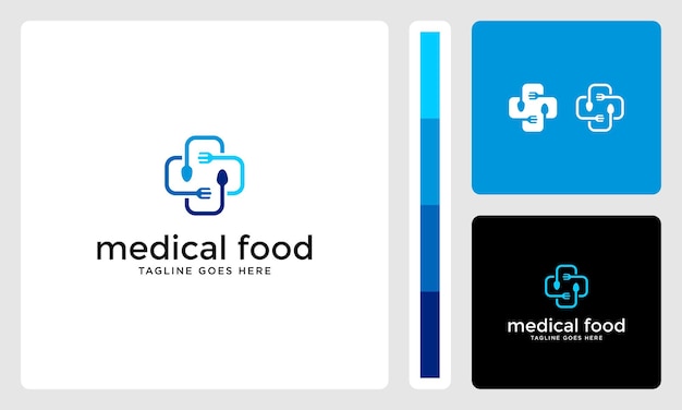 Diseño de logotipo de comida médica de vector moderno