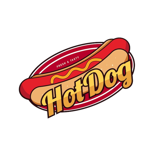 Vector diseño de logotipo de comida para perros calientes para su ilustración de vector de negocio