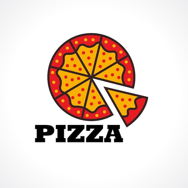 diseño de logotipo de comida de restaurante de pizza.