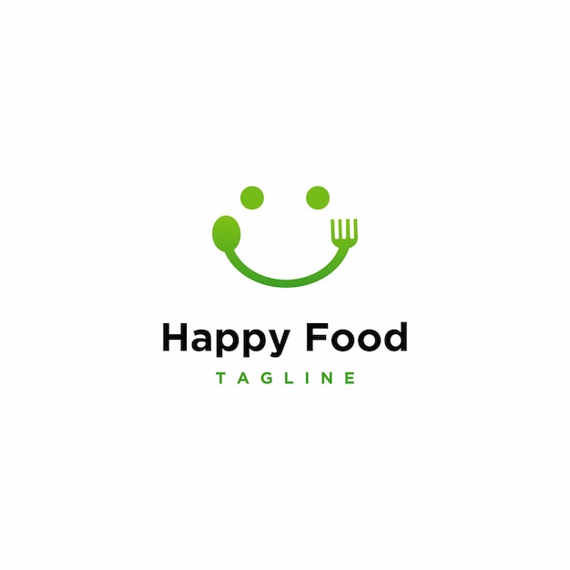 diseño de logotipo de comida de sonrisa sobre fondo aislado concepto de diseño de logotipo de comida feliz moderno