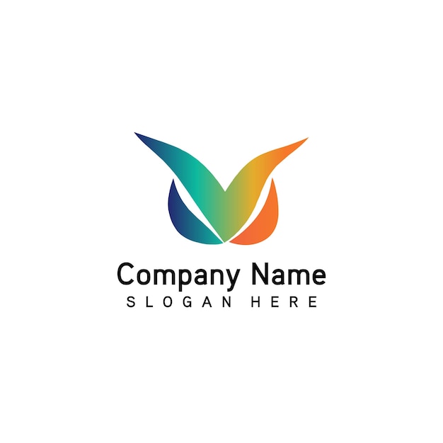 Diseño del logotipo de la compañía con gradiente vectorial libre
