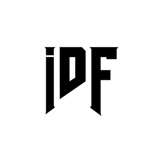 Diseño de logotipo de la compañía IDF: combinación de colores blanco y negro IDF logotipo IDF vector IDF diseño IDF icono IDF alfabeto IDF tipografía IDF diseño de logotipo