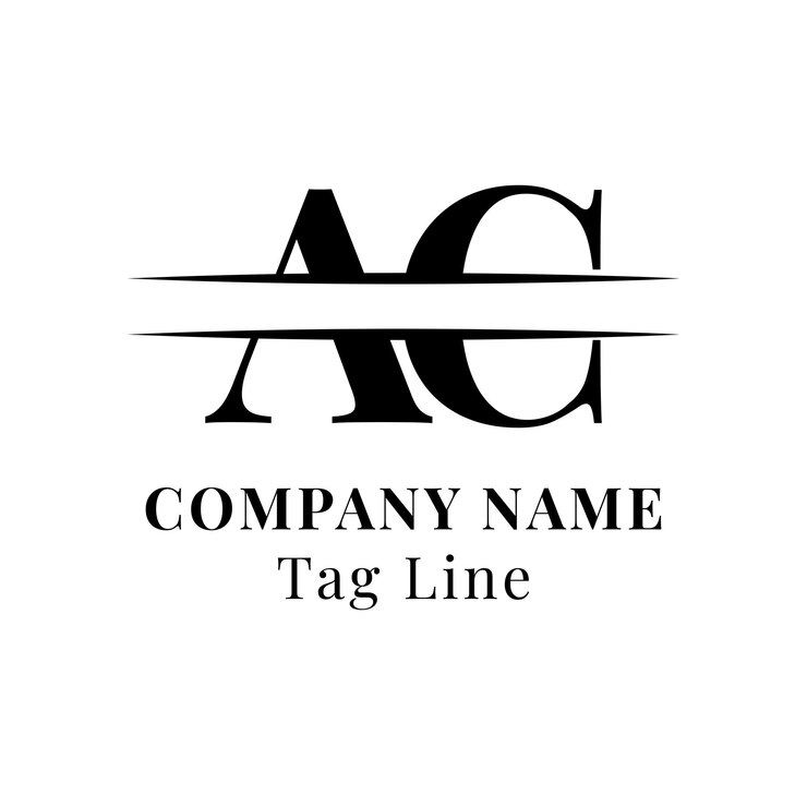 Diseño del logotipo de la compañía de letras AC