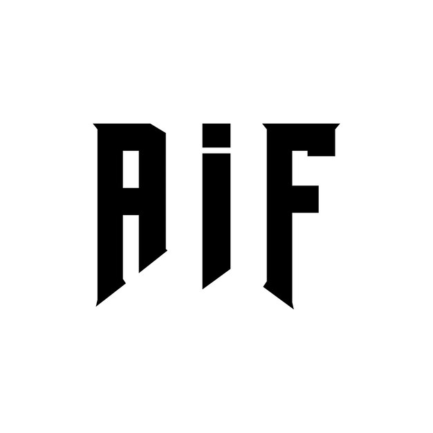 Diseño del logotipo de la compañía de tecnología AIF: combinación de colores blanco y negro, diseño del logotipo, diseño del icono, diseño del vector, diseño del signo, diseño de la tipografía.