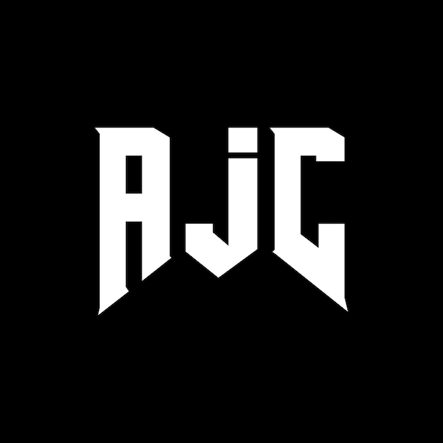 El diseño del logotipo de la compañía de tecnología AJC, una combinación de colores blanco y negro, el diseño del icono AJC, el diseño de la tipografía AJC.