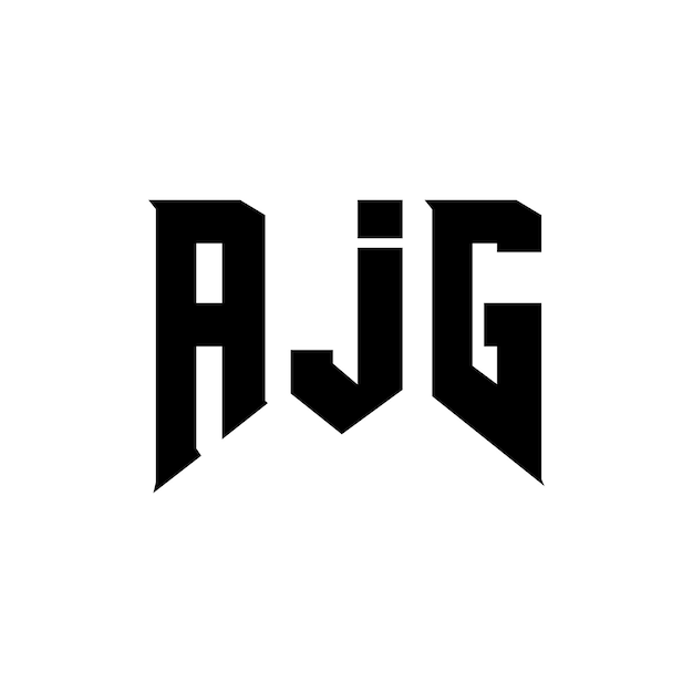El diseño del logotipo de la compañía de tecnología AJG, combinación de colores en blanco y negro AJG, diseño del icono AJG, del vector AJG, de la tipografía AJG.