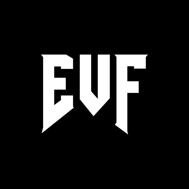 El diseño del logotipo de la compañía de tecnología EVF (combinación de colores blanco y negro) EVF (vector EVF) diseño del icono EVF (alfabeto EVF) tipografía del logotipo EVF