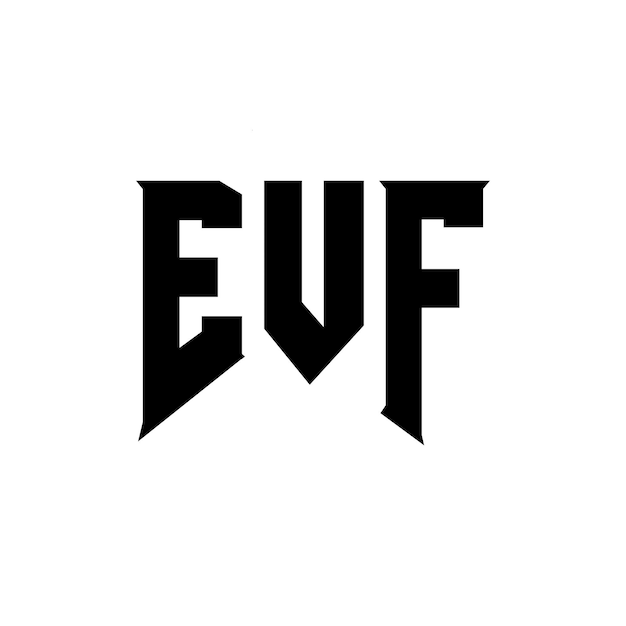 El diseño del logotipo de la compañía de tecnología EVF (combinación de colores blanco y negro) EVF (vector EVF) diseño del icono EVF (alfabeto EVF) tipografía del logotipo EVF