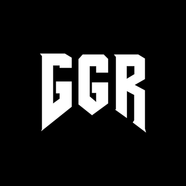 Diseño del logotipo de la compañía de tecnología GGR: combinación de colores blanco y negro GGR: logotipo GGR: vector GGR: diseño GGR: icono GGR: alfabeto GGR: tipografía