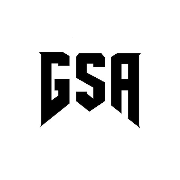 Diseño del logotipo de la compañía de tecnología GSA: combinación de colores blanco y negro GSA: Vector GSA: Diseño del icono GSA: Alfabeto GSA: Tipografía GSA