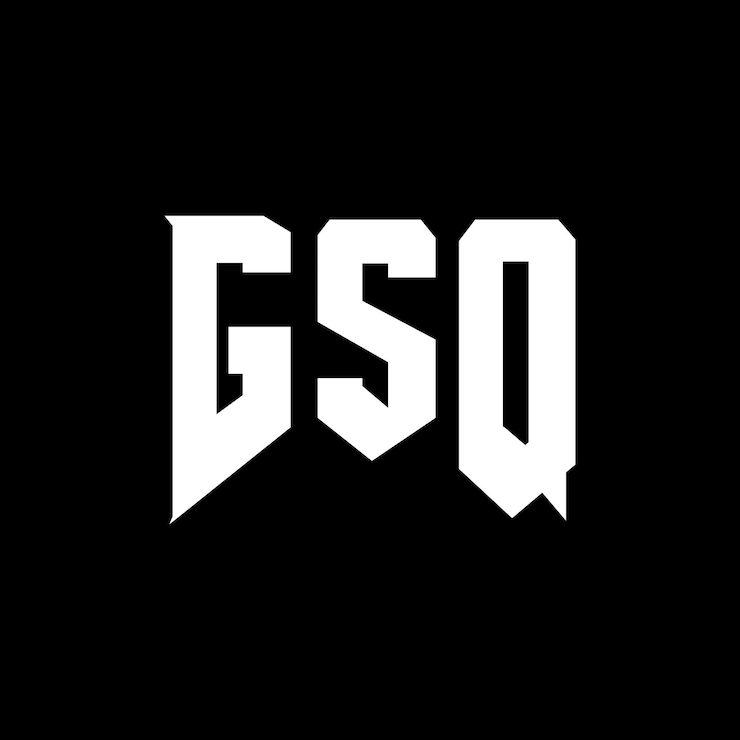 Vector diseño del logotipo de la compañía de tecnología gsq: combinación de colores blanco y negro gsq: diseño del logotipo gsq: icono gsq: alfabeto gsq: tipografía