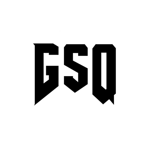 Diseño del logotipo de la compañía de tecnología GSQ: combinación de colores blanco y negro GSQ: diseño del logotipo GSQ: icono GSQ: alfabeto GSQ: tipografía