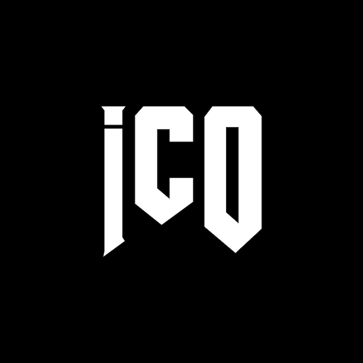 Vector diseño de logotipo de la compañía de tecnología ico: combinación de colores blanco y negro ico logotipo ico vector ico diseño ico icono ico alfabeto ico tipografía diseño de logotipo