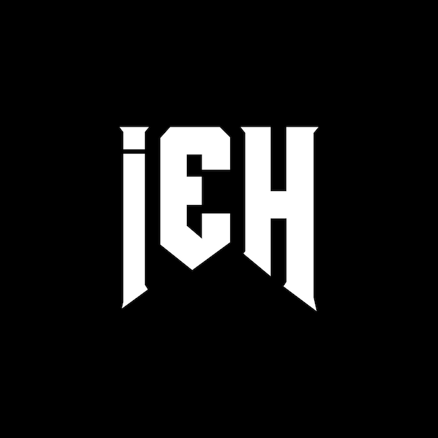 Diseño del logotipo de la compañía de tecnología IEH Diseño del Logotipo de IEH Combinación de colores en blanco y negro IEH Logotipo IEH Vector IEH diseño IEH Icono IEH Alfabeto IEH Tipografía diseño del logotipo IEH
